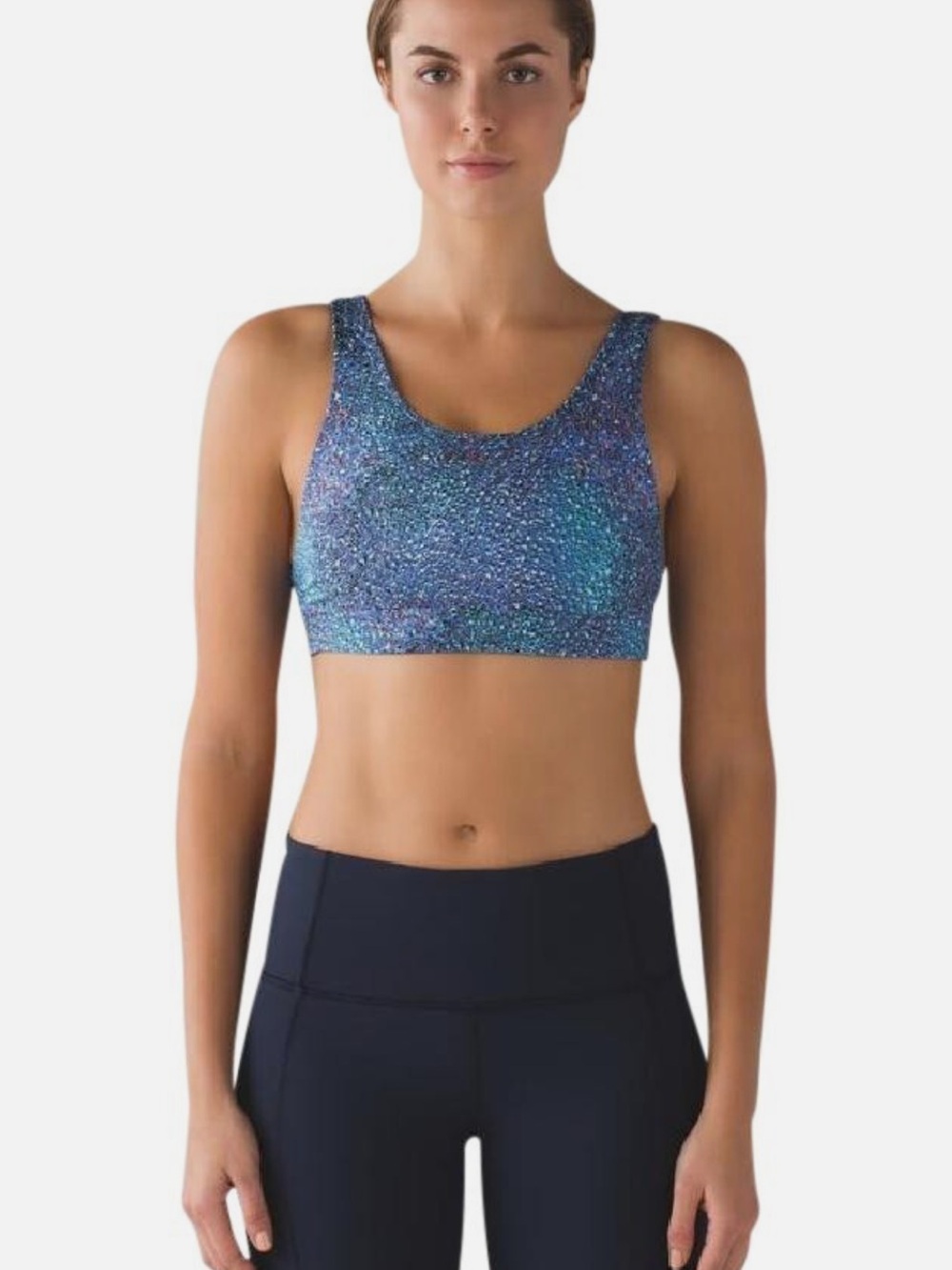 LULULEMON Cadence Crusher Bra Strive Multi Mermaid Purple reversible size 8